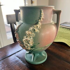 Green and Pink Textured Accent Vase